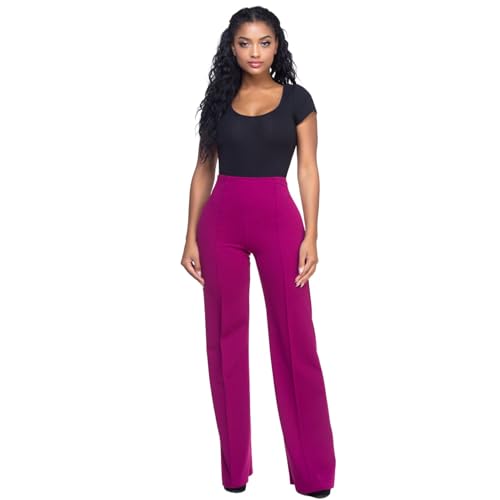 Cemi Ceri Women's High Waist Wide Leg Dress Pants – Elegant Flared Business  Slacks for Office & Casual Wear, Comfortable Work Trousers, Berry, Small at  Amazon Women's Clothing store