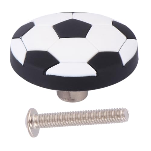 CANIGHT Soccer Ball Shape Door Knobs 4 Pack Kids Dresser Knobs Easy to Install for Child's Room Furniture