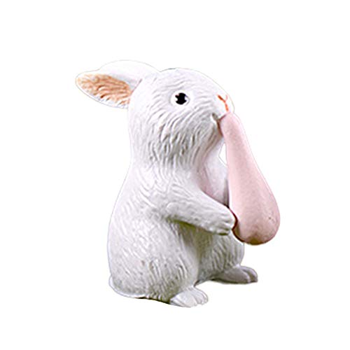XdiseD9Xsmao Cute Rabbit Miniature Figurine PVC Model Garden Home Landscape Decor Random Style