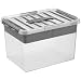 Produktbild Sunware 4x Q-Line Multibox - 22 Liter + Einsatz - 400 x 300 x 260mm - transparent/grau