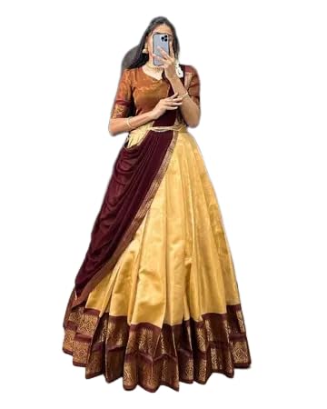 Festive Aura South Indian Half Saree Art Silk_kaju cream 11_06_0416-picture-45