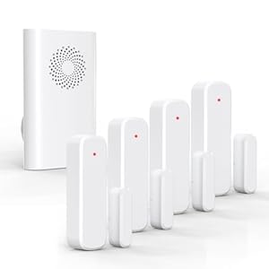 Wireless Door Chime, Door Open Sensor Alarm When Entry Business/Office/Store (500ft Range 51 Ringer Adjustable Volume) Home Alert Bell for Kid/Toddler Safety,1 Receiver +4 Sensors