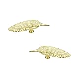 Dnyta Knobs for Cabinets and Drawers Gold Furniture Cabinet Pulls Decorative Hardware Wardrobe Cabinet Door Handle-Feather Shape