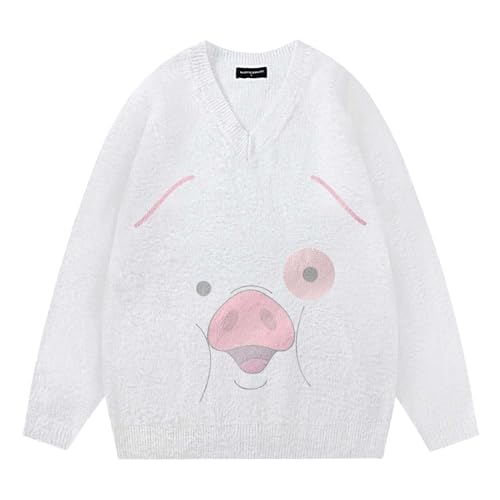 Pull tricoté homme ample pour éviter les vêtements trop serrés blanc