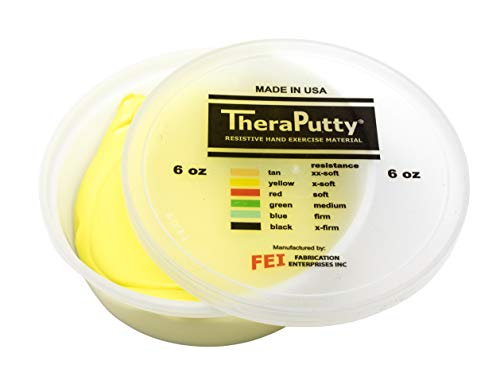 CanDo TheraPutty Standard Exercise Putty, Yellow: X-Soft, 6 oz