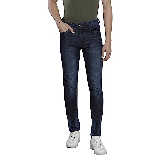 Image of The Indian Garage Co Men Slim Fit Solid Mid-Rise Stretchable Jeans