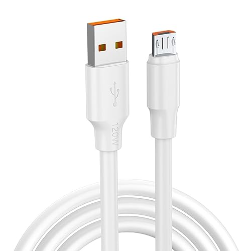 YSJJZRL Cavo micro USB a filo spesso bianco 120W 6A Cavo dati caricabatterie rapido per Samsung S5 S6 S7 Edge ecc. (2M)