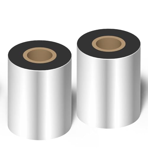 HAPPEAST 熱転写インクリボン サーマルプリンタ用熱転写対応リボン(外側インク) SATO ZEBRA TSC TOSHIBA DATAMAXなどの人気熱転写プリンタ(TTO)適応 (セミレジン系リボン(2ロール), 幅80mm(長さ300m))