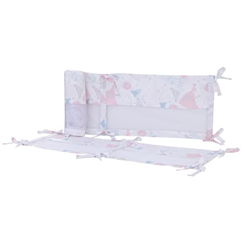 Image of Disney Sweet Princess Pink, Light Blue, and White Cinderella Secure-Me Crib Liner