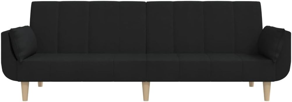 Sofa Bed Black 100% Polyester Living Room Furniture