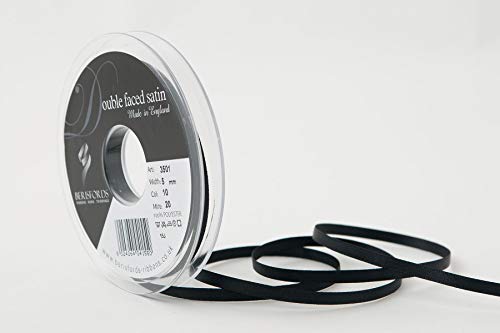 Berisfords 3501 5 mm Noir 10 10 x 1 x 10 cm Double Face Ruban satiné Poly, Noir Cover