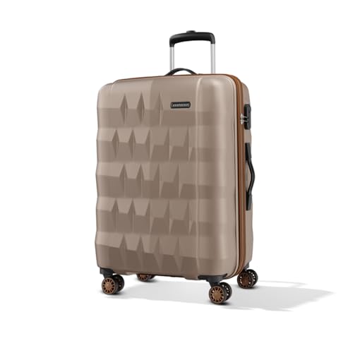 Image of Aristocrat Comet 8 Wheel Check-in (Large Size) Hard Case Trolley Bag | Combination Lock | Tough And Durable Polycarbonate Luggage| 3 Year International Warranty | 76 CM Suitcase for Travel | Champagne