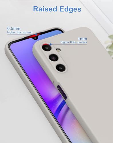 Image of DIZORO Microfiber Candy Case Compatible for Samsung S24 fe Smooth Touch Cushion Liquid Soft Silicone Gel Rubber Phone Cases Non-Slip Full Body Protective Shockproof Back Cover - Stone