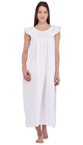 Chemise de nuit en coton blanc sans manches Allée du Coton anti-transpiration