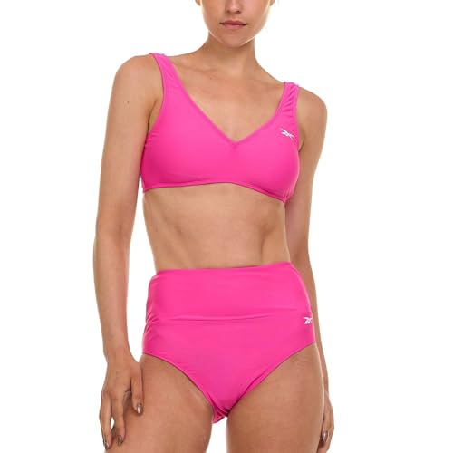 Reebok Women's Bralette Bikini Set, High Waisted Swimsuits Bottoms Pink - image 2