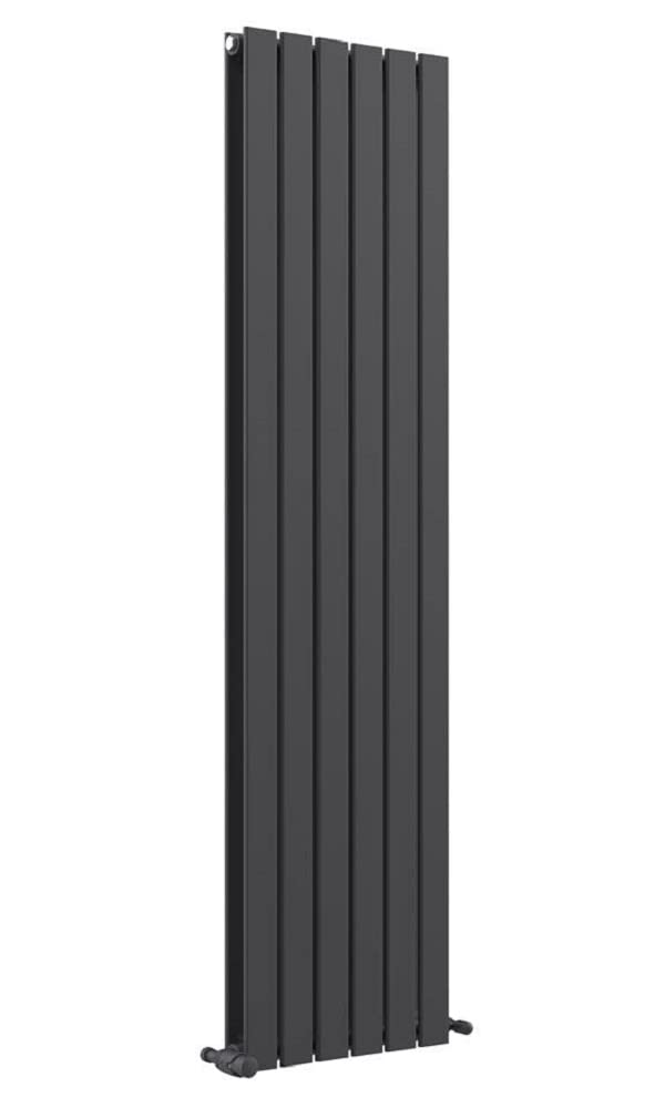 iBathUK Apex Wall Mounted Vertical Double Slim Flat Panel Radiator, Steel Hydronic Central Heating, Modern Tall Designer Radiator for Bathroom, Bedroom, Living Room in Matt Anthracite, 1800mm