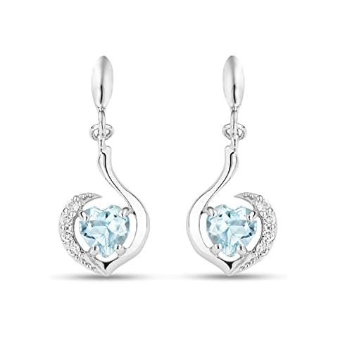 Pendientes largos Miore con diamantes y topacios en oro blanco 9K Cover