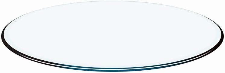 gopop 60" Round Tempered Glass Table Top, Transparent Table Surface 3/8 Thick Pencil Polished Edge Multipurpose for Dining Table, Home Office Glass Countertop.
