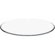 gopop 60" Round Tempered Glass Table Top, Transparent Table Surface 3/8 Thick Pencil Polished Edge Multipurpose for Dining Table, Home Office Glass Countertop.