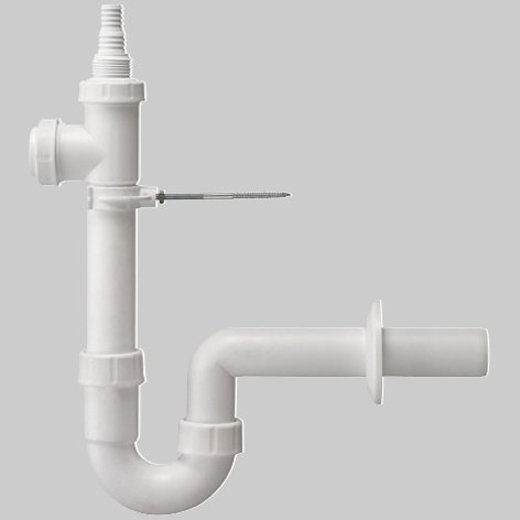 Waschmaschinen-Siphon 1 1/2" mit zwei Geräteanschlüssen DN50