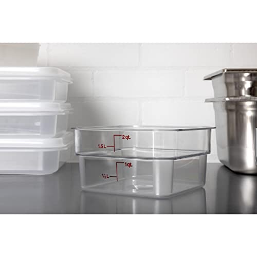 Image of Cambro 2SFSCW135 CamSquare Food Container 2 qt. 7-1 /4 inch x 7-1 /4 inch x 3-7 /8 inch clear