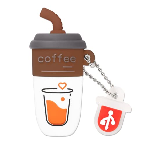 Niedliches Kaffee-USB-Pendrive Computer-Speicherlaufwerk USB-Pendrive für Lehrer, Studenten, Familie und Freunde (32 GB, Kaffee Braun)