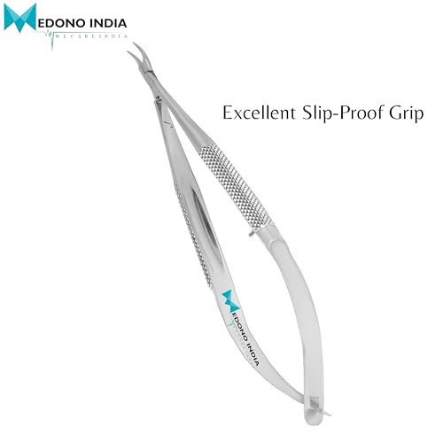 Image of Barraquer Micro Jawa Needle Holder surgical (Curved) 5 inch Inch Microsurgery Fine Needle Holder Stainless Steel