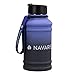 Navaris Botella de Agua de Acero Inoxidable - Cantimplora de Metal de 1.3 L - Garrafa para Bebidas para Hacer Deporte Camping Gimnasio Yoga - Azul