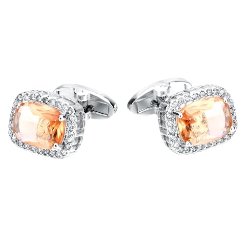 Set de Mancuernillas para Hombre Naranja 1.8X1.3cm miniatura 2