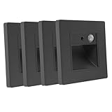 STOBOK 4Stücke LED Bewegungsmelder Stufenlicht Infrarot Aktives für Treppen und Außenbereiche Energieeffiziente Deckbeleuchtung Warmweißes Licht Einfach