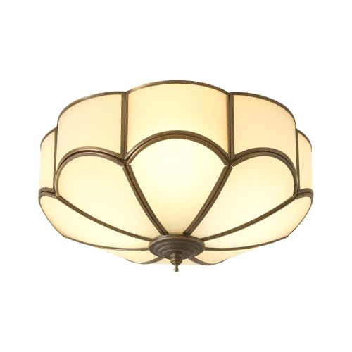 Vintage Black Glass Ceiling Light - Small 11.8 Inch Bronze