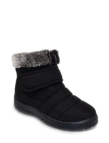 Chums Ladies Wide EE Fit Thermal Lined Showerproof Boot with Touch Fasten Closure & Faux Fur Trim Black 4
