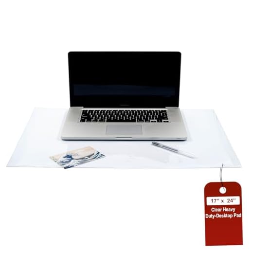 LAMINET Crystal Clear Heavy-Duty Desktop Pads 30 Gauge 0.8 MM 17 Inches x 24 Inches Table Protector Thick Clear Plastic Table Cover - Made in USA!!! - Easy to Clean
