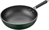 Wok Antihaftpfanne Haushalts-Eisen-Wok Wok-Kocher Spezial-Antihaftpfanne mit Gasanwendung(30cm)