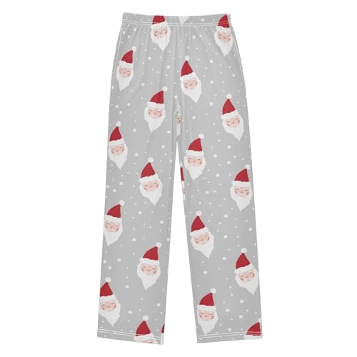Boys' Pants Christmas Cute Santa Claus Dots Long Bottoms Jogger Pants Elastic Waist Trousers with Pockets S-XL
