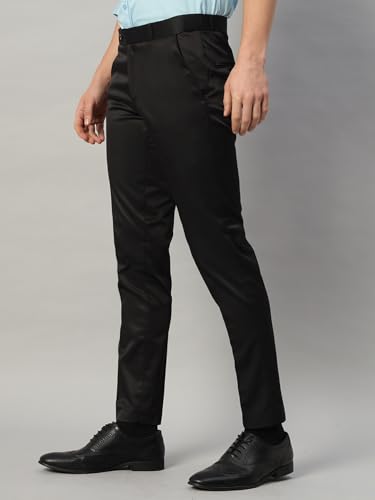 Image of Vogaan Formal Pant with Expandable Waist for Men | Men's Cotton Regular Fit Flat Front Pant for Party and Casual Wear