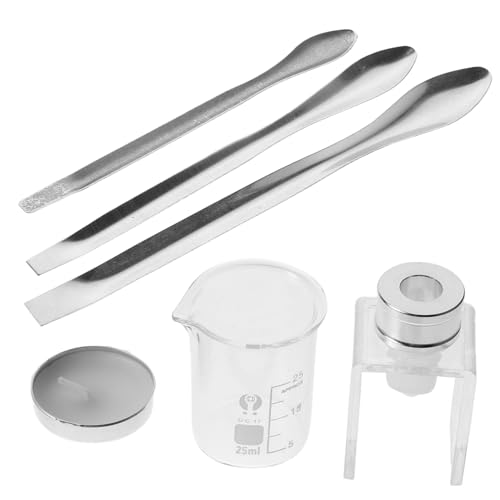 BAZEITFLOW Kit DIY para Hacer y Reparar Labiales con Moldes de Silicona Vaso Medidor Cera y Cucharas Herramientas y Portátiles para Casa y