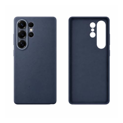 Image of Leather Case Compatible with Samsung Galaxy S25 Ultra | Slim Soft Inner Lining Protective Back Cover | Shockproof Phone Cover with Secure Grip, Camera Guard & Raised Edge Protection - Blue