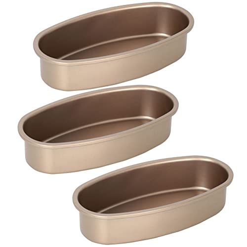 3 Pieces Non Stick Oval Shape Cake Cheesecake Loaf Mold Baking for and Baking