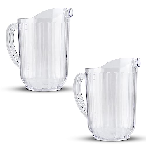 HOMESHOPA Plastic Pitcher, Clear Plastic Reusable Water Jug, 1.8 Litre Durable Multi-Use Cocktail Pitchers