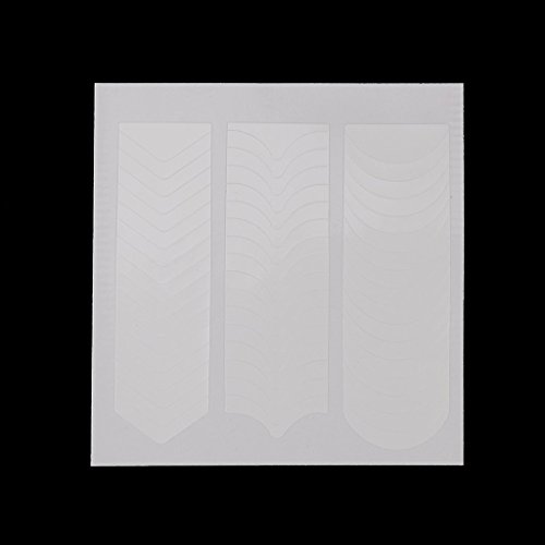 Haobase French Manicure Nail Art Tips Sticker Stencil 3 Style, White (Pack Of 10 Sheets) #TOP3