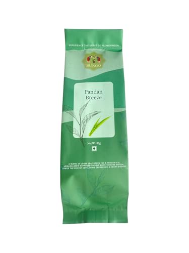Image of Made in NAGALAND | SUNGO Organic Green Tea with pandan leaves | premium green tea leaves | Refreshing and invigorating brew with a delicate flavor 100g