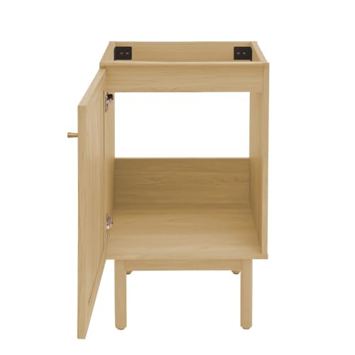Image of Swiss Madison Classe 18 inch Freestanding Bathroom Vanity Cabinet Without Top in Natural Oak