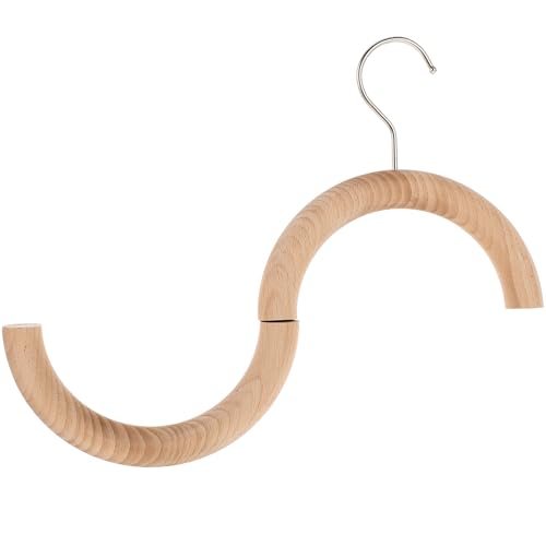 Amosfun Gancho Magnético Anillo de Madera 18 CM para Colgar Bufandas, Cinturones y Ropa, Organizador para Armario