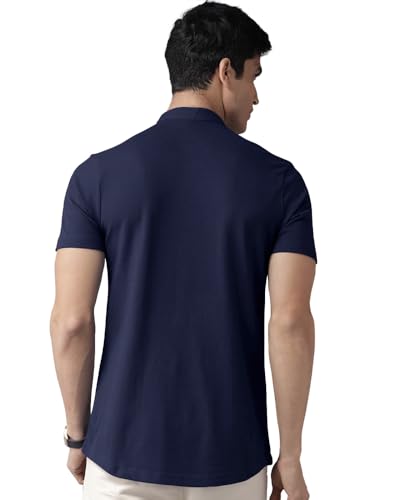 Image of Noble Monk Mens Cotton Blend Half Sleeve Solid Shirt | Henley Neck | Casual Shirt for Men