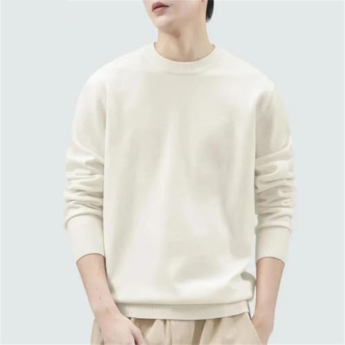 Men Self-Heating Wool Pullover Sweater Base Layer Soft Solid Color Round Neck Long Sleeve Knit Top2