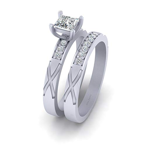 Bague princesse argent sterling et diamant blanc, le cadeau idéal pour femme