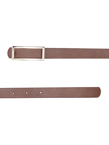 Image of Crusset Stylish Faux Leather Waist Belt for Women - Adjustable for Jeans, Dresses & Saree - Fashionable & Comfortable|Tan Color Belt|QA4691