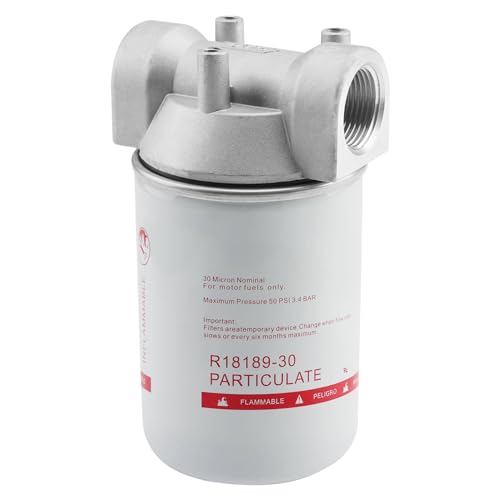 1 Inch NPT Fuel Tank Filter Kit High Flow 25 GPM 30 Micron Spin-on Particulate Filter Compatible With Diesel Transfer Pump