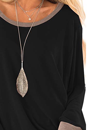 Fallorchid Womens Long Sleeve Tops Crew Neck Tunics Clothes Casual Color Block Sweatshirt4